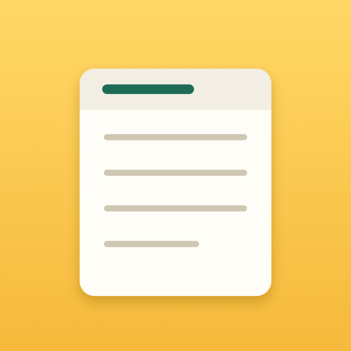Noty app icon: a notepad page